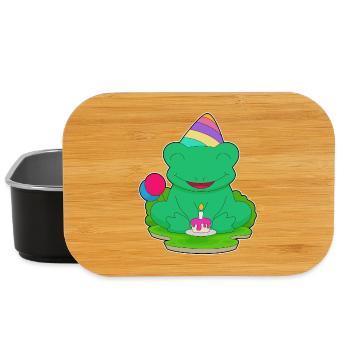 Frog Birthday Party Hat - Lunch Box - black - Front