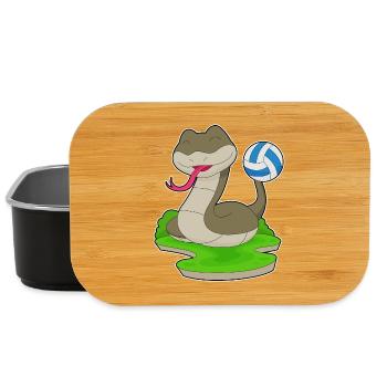 serpent joueur de volley-ball volley-ball - Boîte à goûter - noir - Devant