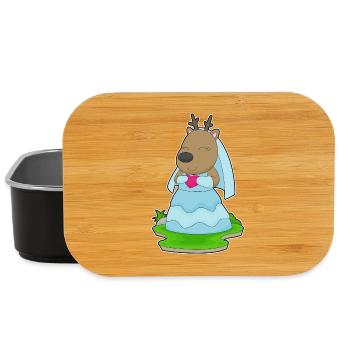 Reindeer Bridal Heart Wedding - Lunch Box - black - Front
