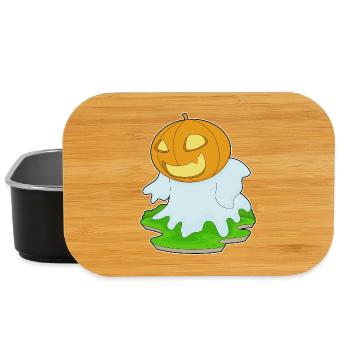 Citrouille fantôme d’Halloween - Boîte à goûter - noir - Devant