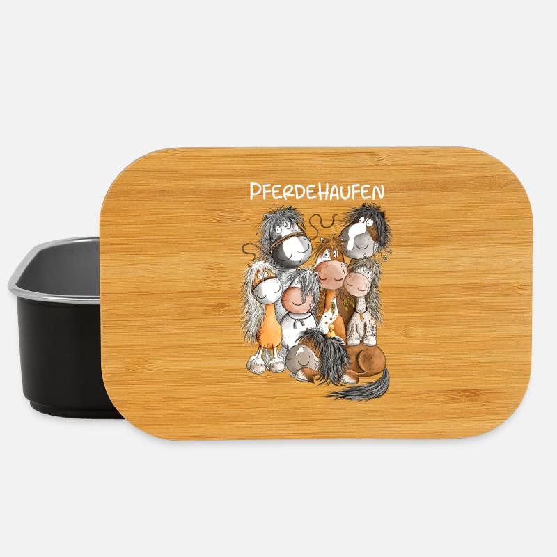 Pferdehaufen Pferde Team Herde Pferd - Lunch Box - Schwarz