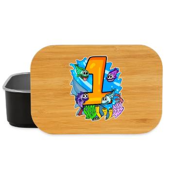 Zahl 1 Nummer Eins - Fische Motiv - Lunch Box - Schwarz - Vorne