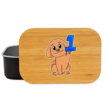 Zahl 1 Nummer Eins - Hund Motiv - Lunch Box - Schwarz - Vorne