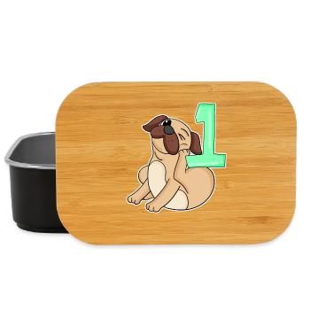 Numéro 1 Numéro Un - Motif de chien carlin - Boîte à goûter - noir - Devant