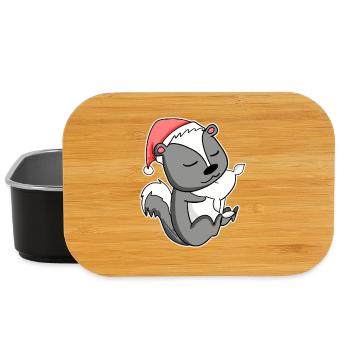 Skunk Mignon Fatigué Dormir À Noël - Boîte à goûter - noir - Devant