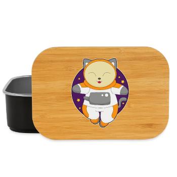 Katze Astronaut Weltraum - Lunch Box - Schwarz - Vorne