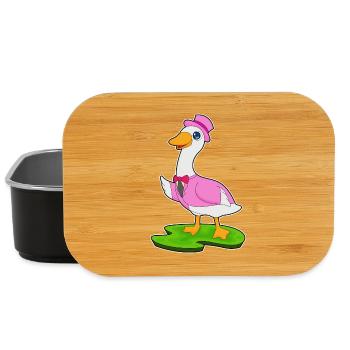 Duck Groom Top Hat Wedding - Lunch Box - black - Front
