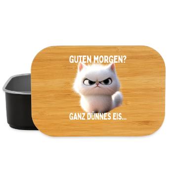 Guten Morgen Ganz Dünnes Eis Morgenmuffel Katzen - Lunch Box - Schwarz - Vorne