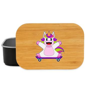 Einhorn Skater Skateboard - Lunch Box - Schwarz - Vorne