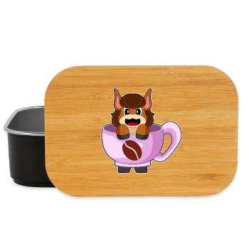 Pferd Kaffee Tasse - Lunch Box - Schwarz - Vorne