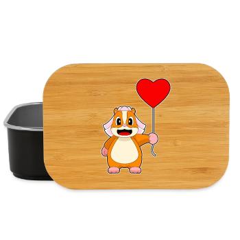 Hamster Bridal Balloon Wedding - Lunch Box - black - Front