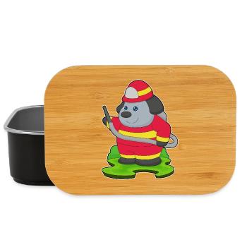 Dog Firefighter Fire Hose Fire Brigade - Lunch Box - black - Front