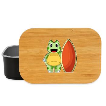 Turtle Surfing Surfboard Summer - Lunch Box - black - Front