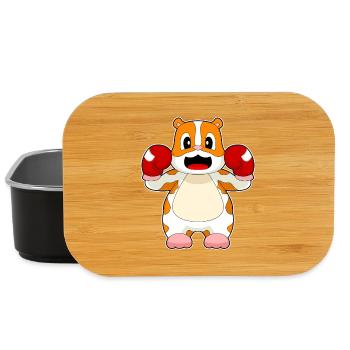 Hamster Boxer Gants de boxe Boxe - Boîte à goûter - noir - Devant