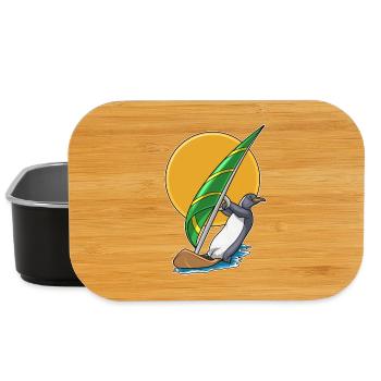 Pinguin Windsurfen Surfbrett Sommer - Lunch Box - Schwarz - Vorne