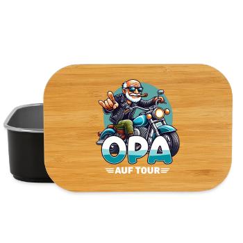 Cooler Opa Auf Tour Motorrad Biker Großvater - Lunch Box - Schwarz - Vorne