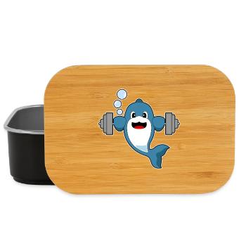 Dolphin Bodybuilder Barbell Bodybuilding - Lunch Box - black - Front