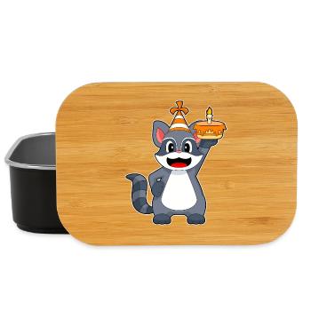 Raccoon Birthday Cake - Lunch Box - black - Front