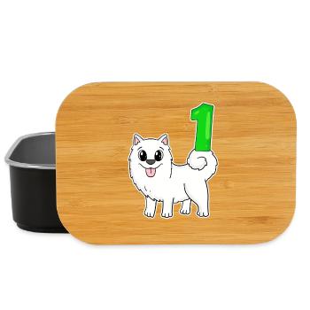Number 1 Number One - Samoyed Dog Motif - Lunch Box - black - Front