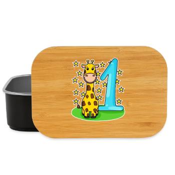 Zahl 1 Nummer Eins - Giraffe Motiv - Lunch Box - Schwarz - Vorne