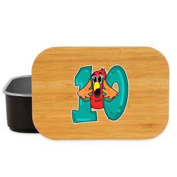 10. Geburtstag Motiv Papagei - zehn - 10 Jahre - Lunch Box - Schwarz - Vorne
