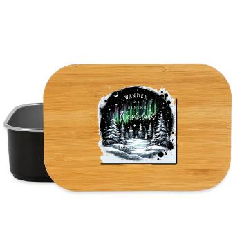 Winterwald Design für die Feiertage - Lunch Box - Schwarz - Vorne