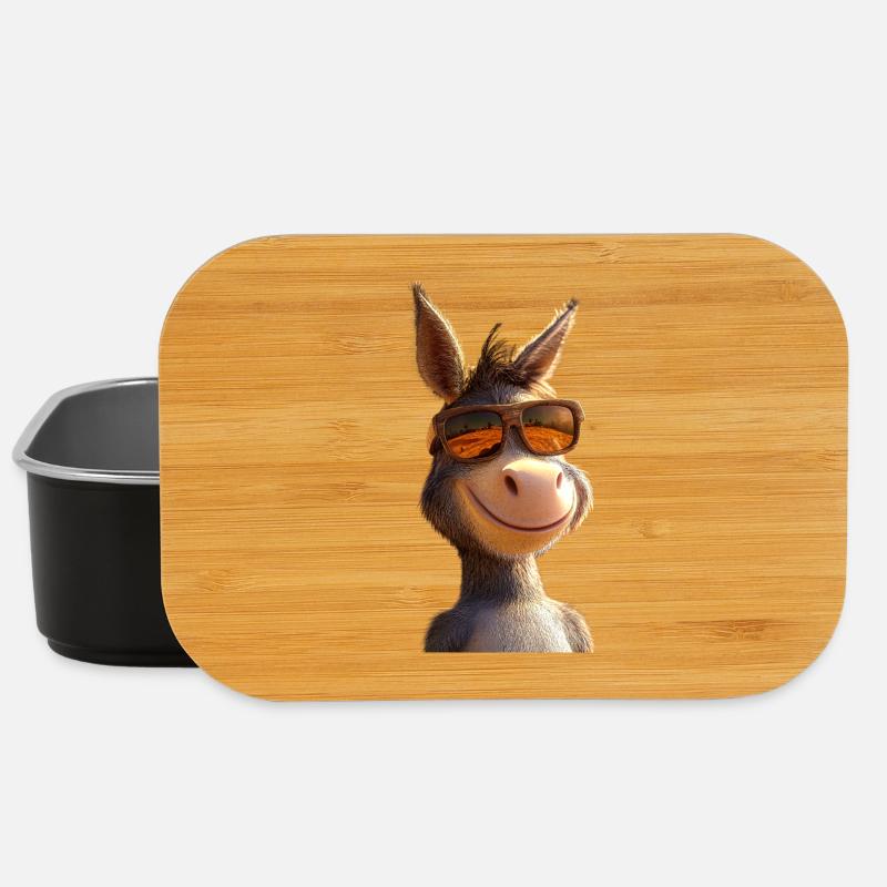 Esel Hausesel Donkey Reiten Stall Liebe Süßer Esel - Lunch Box - Schwarz