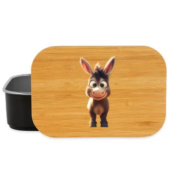 Esel Hausesel Donkey Reiten Stall Liebe Süßer Esel - Lunch Box - Schwarz - Vorne