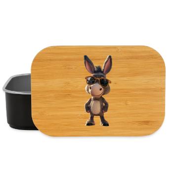 Esel Hausesel Donkey Reiten Stall Liebe Süßer Esel - Lunch Box - Schwarz - Vorne