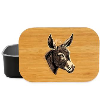 Esel Hausesel Donkey Reiten Stall Liebe Süßer Esel - Lunch Box - Schwarz - Vorne
