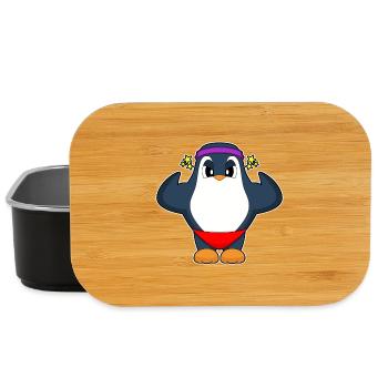 Pinguin Bodybuilder Bodybuilding Sport - Lunch Box - Schwarz - Vorne