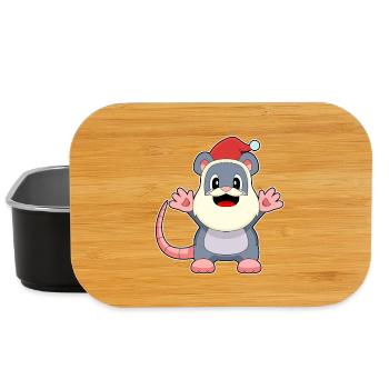 Mouse Christmas Santa Claus - Lunch Box - black - Front
