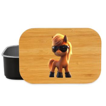 Pony Reitpony Fohlen Reiterin Ponys Reiten Ponyhof - Lunch Box - Schwarz - Vorne