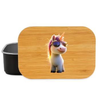Licorne Cavalier Poney Ferme Chevaux Équitation Licornes - Boîte à goûter - noir - Devant
