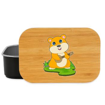 Hamster Musicien Guitare Musique - Boîte à goûter - noir - Devant