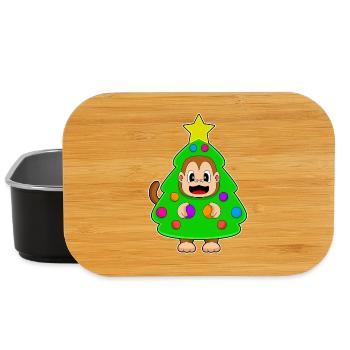 Affe Weihnachten Weihnachtsbaum - Lunch Box - Schwarz - Vorne