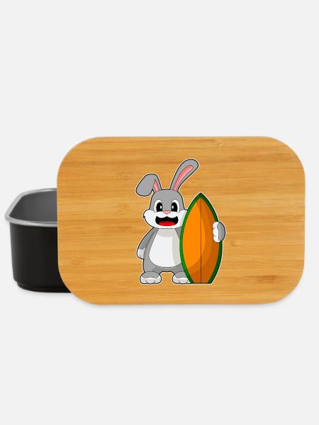 Hase Surfen Surfbrett Sommer - Lunch Box - Schwarz