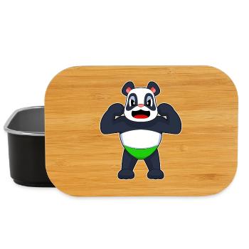 Panda Bodybuilder Bodybuilding Sport - Lunch Box - Schwarz - Vorne
