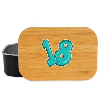 Eighteen 18 Number Number - Lunch Box - black - Front