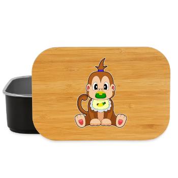 Affe Baby Lätzchen Schnuller - Lunch Box - Schwarz - Vorne