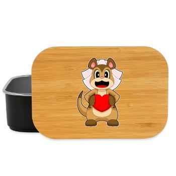 Erdmännchen Braut Herz Hochzeit - Lunch Box - Schwarz - Vorne