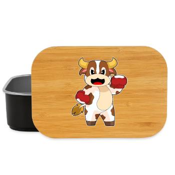 Kuh Boxer Boxhandschuhe Boxen - Lunch Box - Schwarz - Vorne