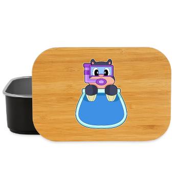 Maulwurf Taucher Schnorchel Tauchen - Lunch Box - Schwarz - Vorne