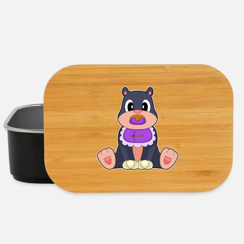 Maulwurf Baby Lätzchen Schnuller - Lunch Box - Schwarz