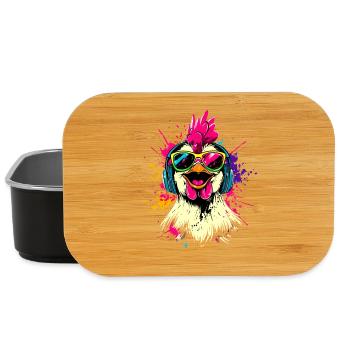Chicken Chicken Hen Farm Farmer Cute Chickens - Lunch Box - black - Front