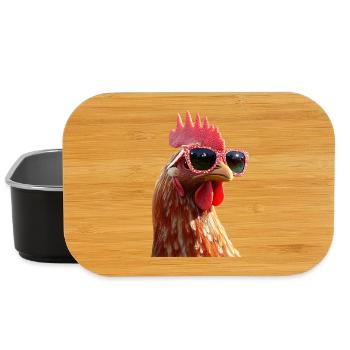 Chicken Chicken Hen Farm Farmer Cute Chickens - Lunch Box - black - Front