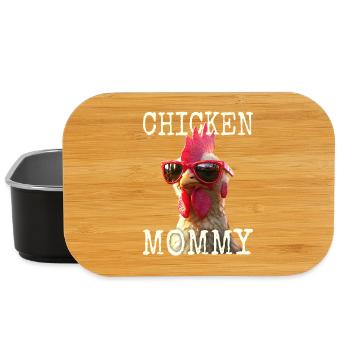 Poulet Maman Poulet Maman Femme du fermier Poules Fête des mères - Boîte à goûter - noir - Devant