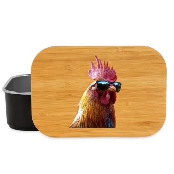 Coq Poulet Papa Poulailler Papa Poulet fermier Poulets - Boîte à goûter - noir - Devant