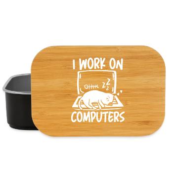 I work on computers - Lunch Box - Schwarz - Vorne