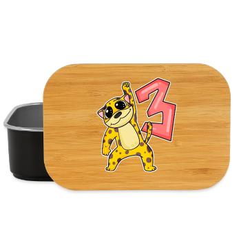 Drei 3 - Nummer 3 - Zahl 3 Geburtstag - Lunch Box - Schwarz - Vorne